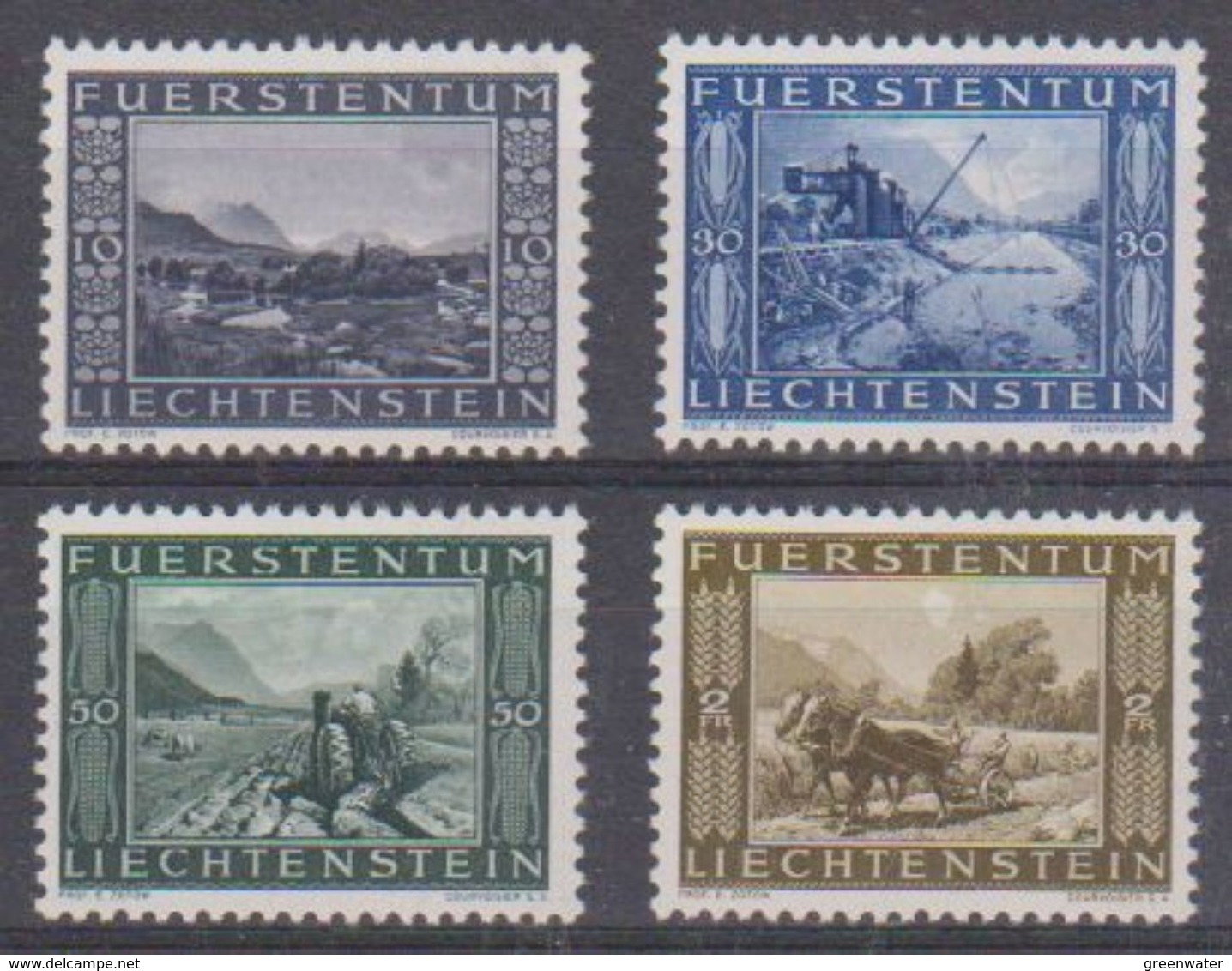 Liechtenstein 1943 Binnenkanal 4v ** Mnh (38060) - Gebruikt