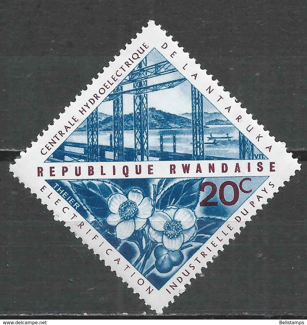 Rwanda 1967. Scott #202 (MH) Ntaruka Hydroelectric Stations, Tea Flowers - Neufs