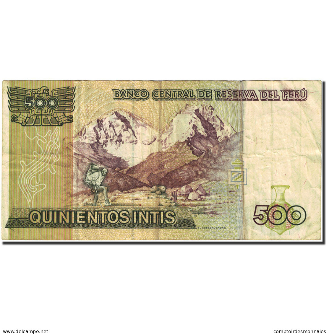 Billet, Pérou, 500 Intis, 1985-1991, 1987-06-26, KM:134b, TB - Pérou