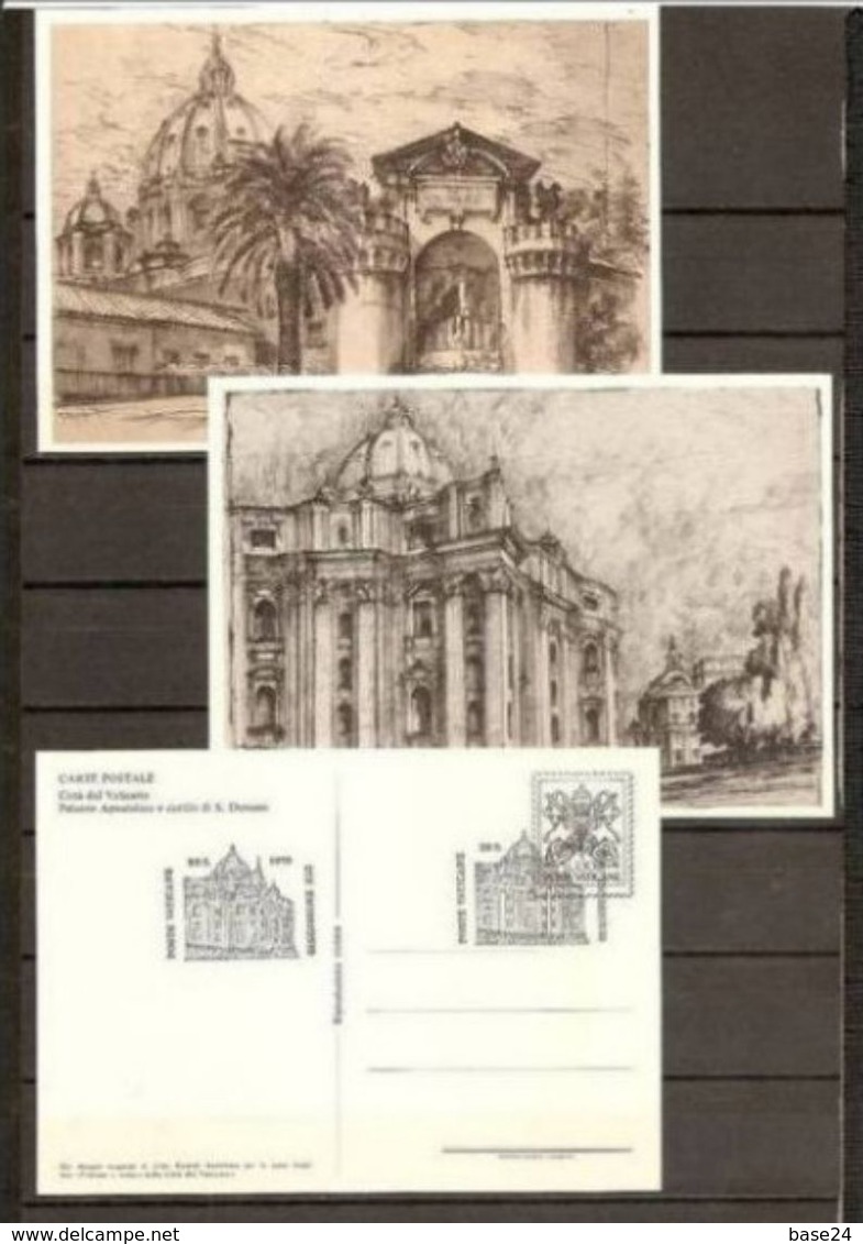 1978 Vaticano Vatican Interi Postali FONTANE E VEDUTE C18 Serie Di 6 Cartoline L130 Annullo 22/5/78 - Plaatfouten & Curiosa