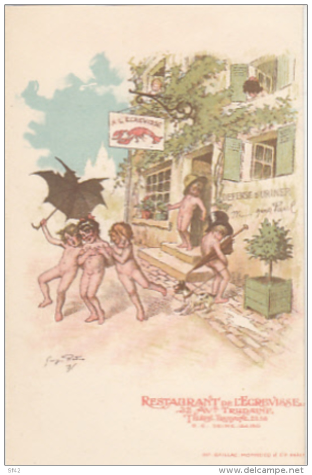 PARIS         CARTE PUB   RESTAURANT DE L ECREVISSE.   ILLUSTRE PAR G  REDON - Cafés, Hôtels, Restaurants