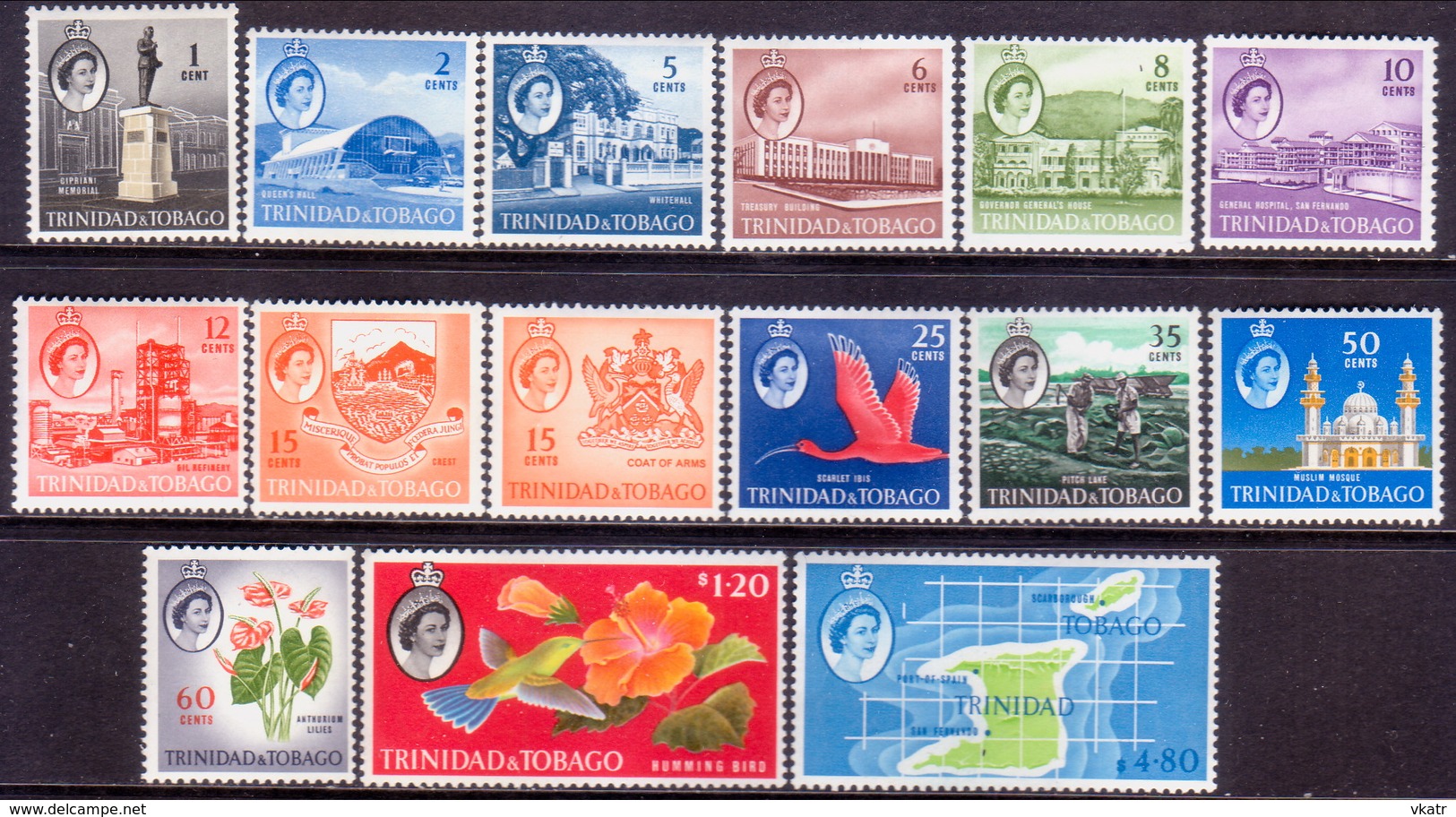 TRINIDAD & TOBAGO 1960-64 SG #284-97 Compl.set MH CV £50 - Trindad & Tobago (1962-...)