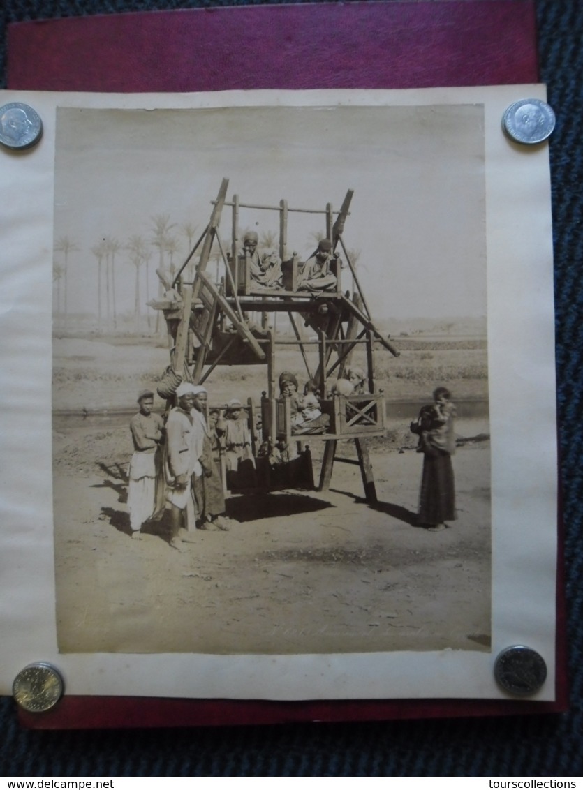 PHOTO RARE Afrique Jeu Loisir Vers 1905 Légendée Amusement Des Arabes En EGYPTE @ 30,9 Cm X 27,2 Cm - Africa