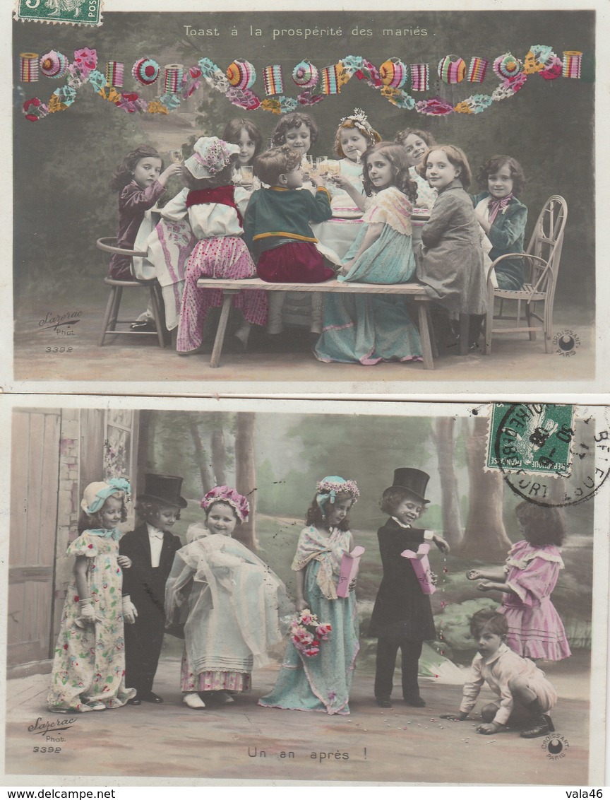 ENFANCE CPA  COLORISEE  THEME MARIAGE  PARODIE . - Cartes Humoristiques