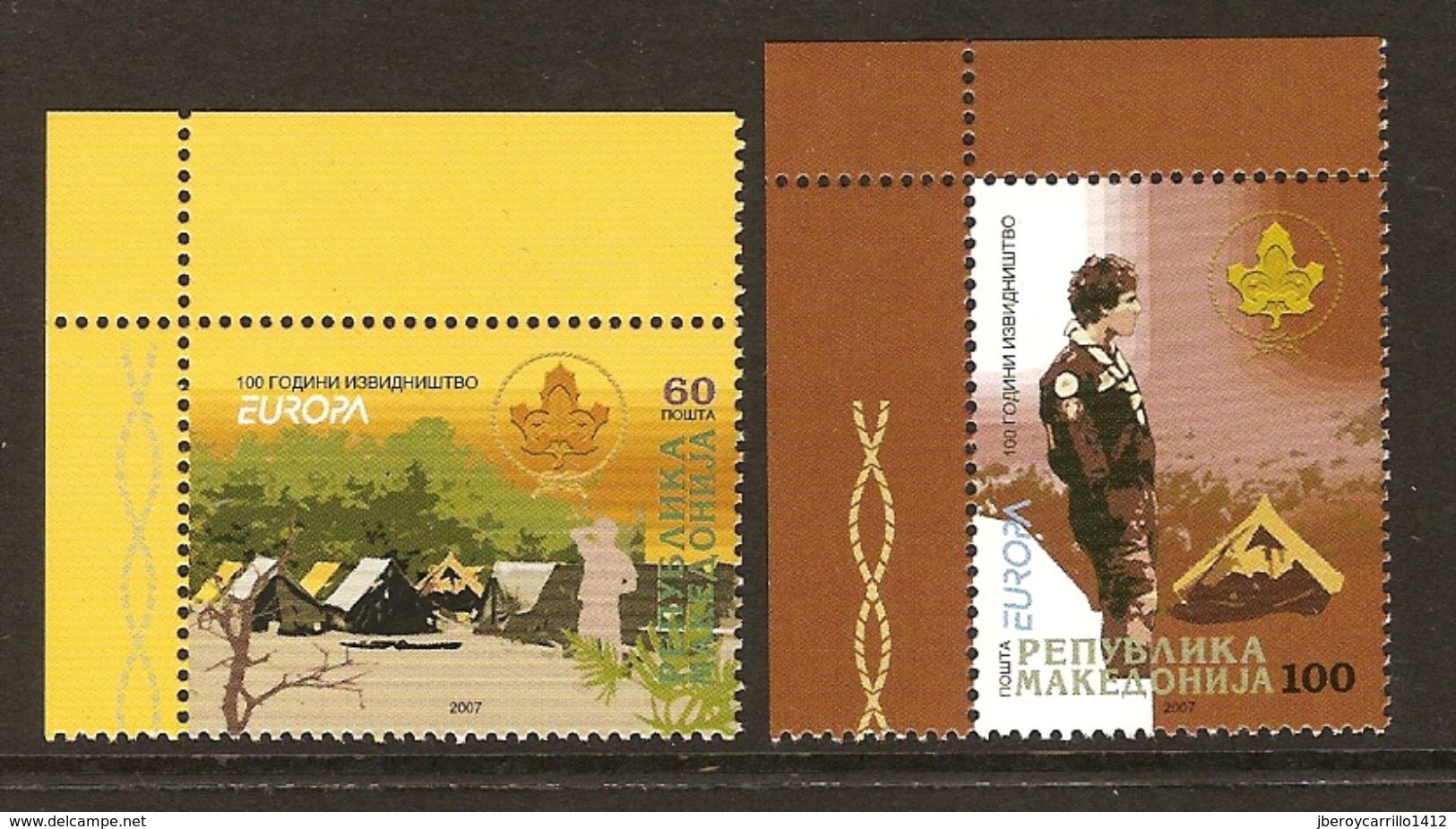 MACEDONIA/ MACÉDOINE/ MAKEDONIEN  -EUROPA  2007-" A CENTENARY SCOUT -EUROPA-CEPT"- SERIE De 2 V. - 2007