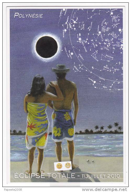 Polynésie Française / Tahiti - Carte Postale Prétimbrée à Poster 2010 Entier - " L'éclipse Totale Du 11 Juillet 2010 " - Neufs
