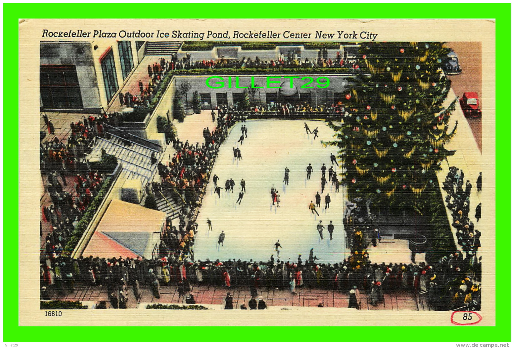 NEW YORK CITY, NY - ROCKEFELLER PLAZA OURDOOR ICE SKATING POND, ROCKEFELLER CENTER - ANIMATED - - Stadien & Sportanlagen