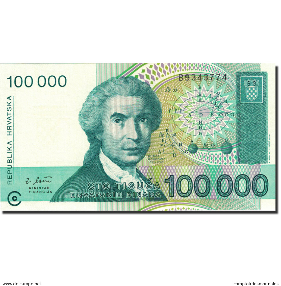 Billet, Croatie, 100,000 Dinara, 1991-1993, 1993-05-30, KM:27A, NEUF - Croatia