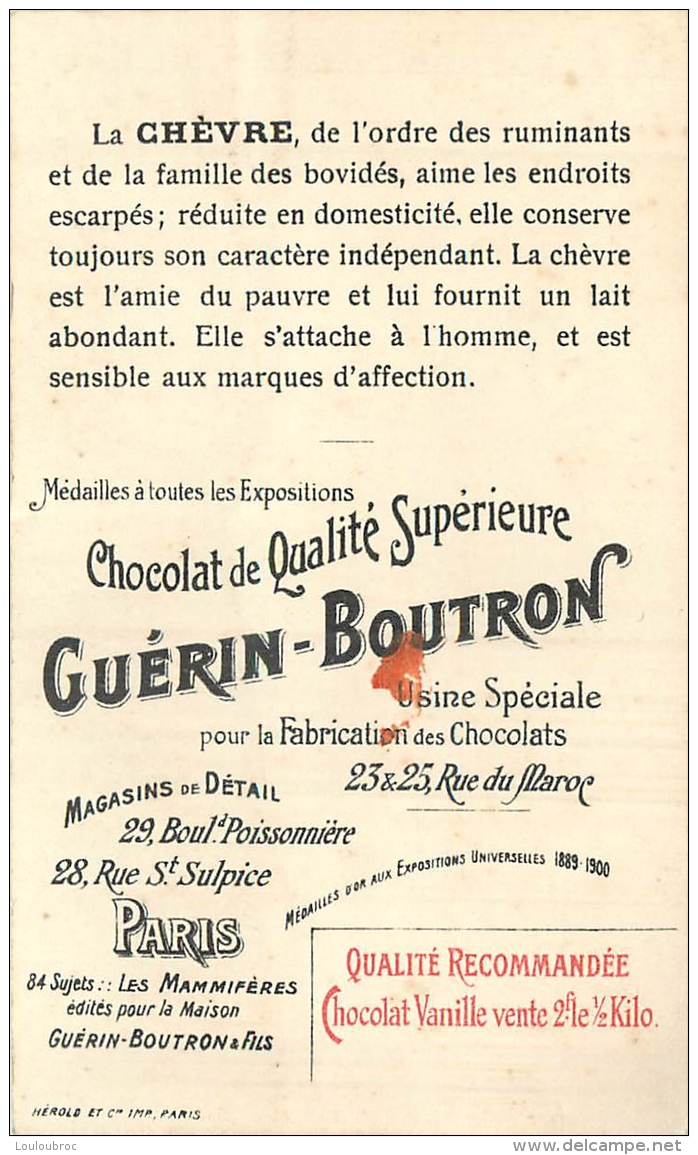 CHROMO GUERIN BOUTRON  IMP.  HEROLD  LA CHEVRE - Guerin Boutron