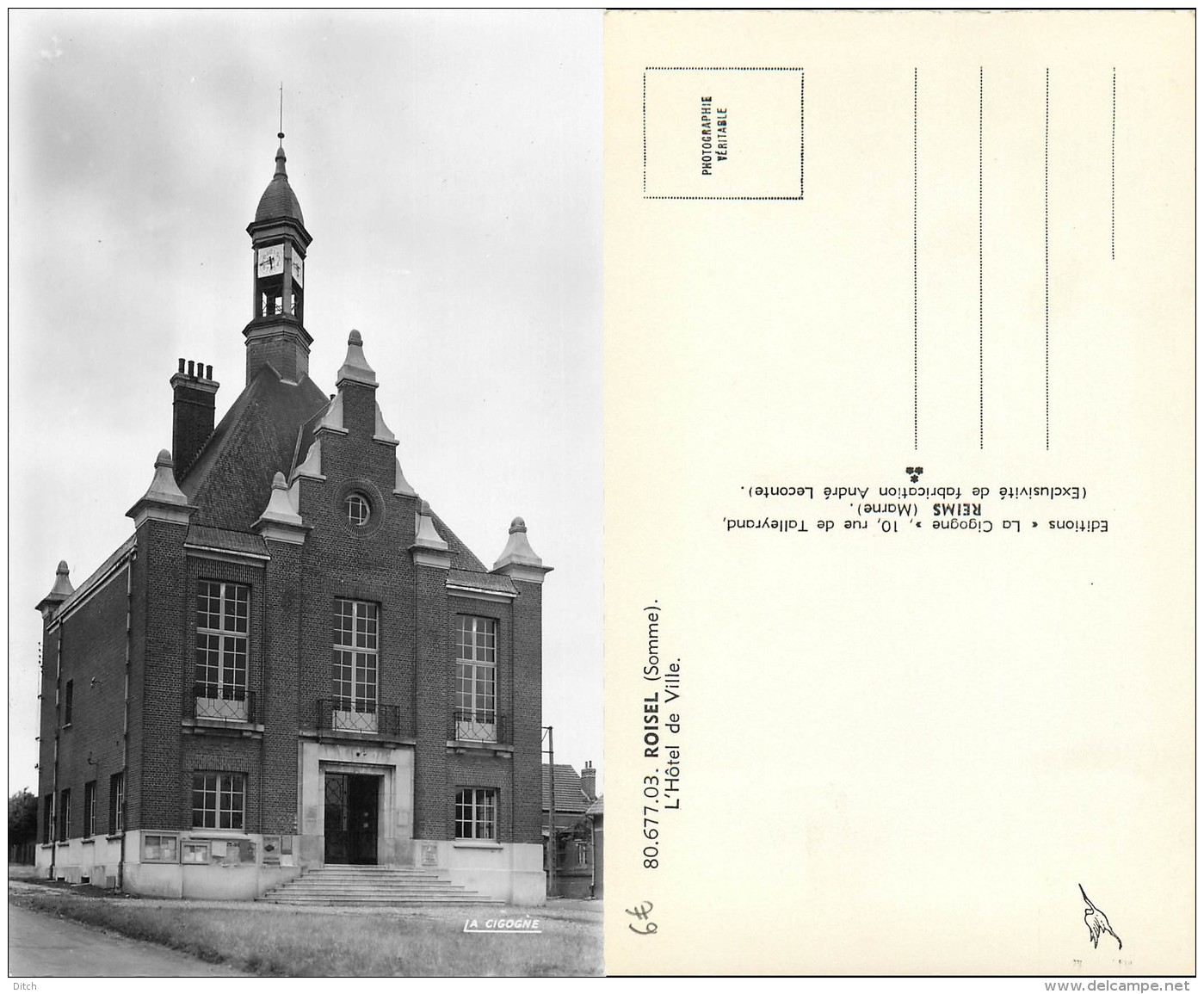 D- [511775] Carte-France  - (80) Somme, Roisel, L'Hôtel De Ville - Roisel