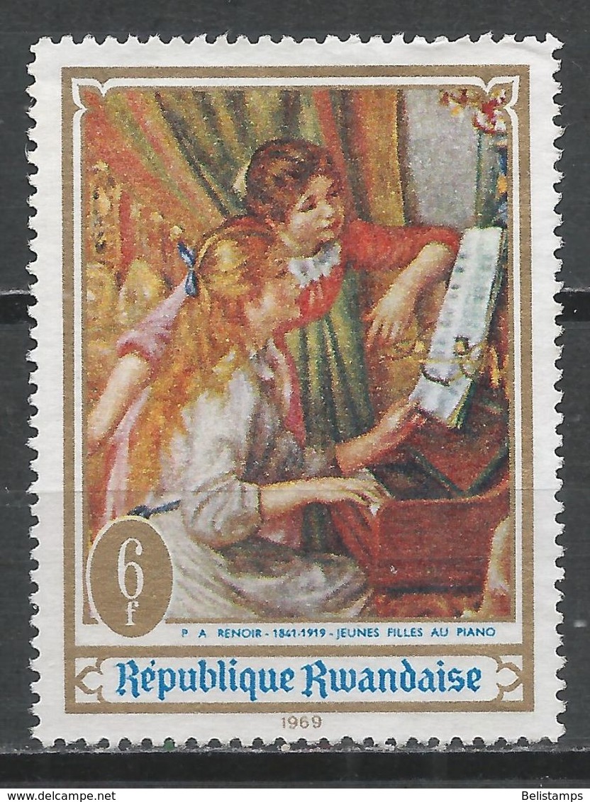 Rwanda 1969. Scott #286 (M) Painting, Young Girl At The Piano, By Renoir - Neufs