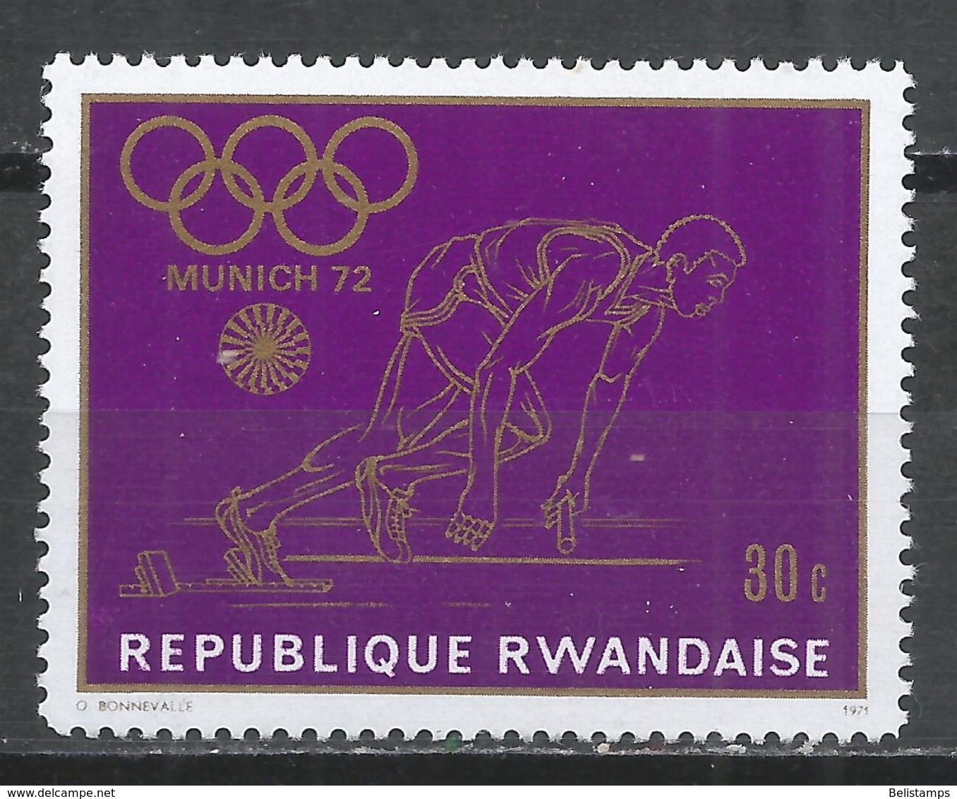 Rwanda 1971. Scott #415 (MNH) Olympic Games, Munich, Runner - Neufs