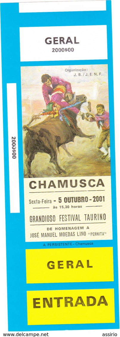 Portugal -Tauromaquia -2 Bilhetes De Duas Corridas Na Praça De Touros Da Chamusca (novos) - Otros & Sin Clasificación