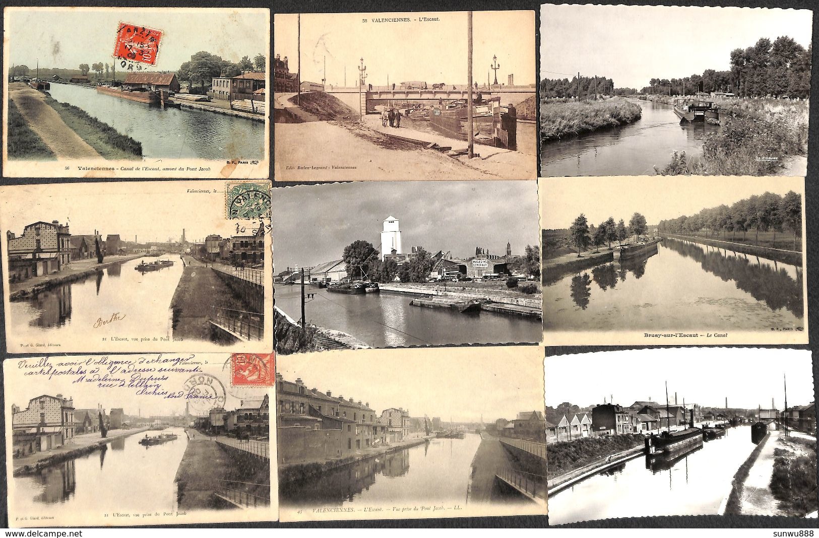 Lot 109 cartes (animée, top animation, péniche batellerie, halage loco électrique précurseur mine...- 1 eur/carte..)