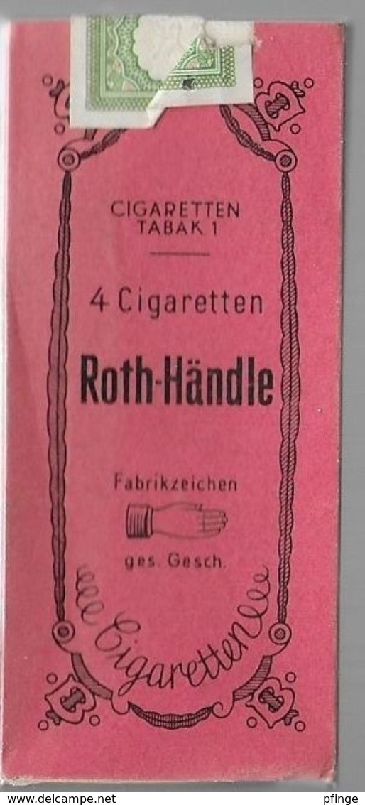 Ancien Paquet Vide En Carton De 4 Cigarettes Roth-Händle - Porta Sigarette (vuoti)
