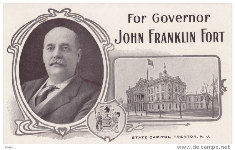 John Franklin Fort For New Jersey Governor Political Election Campaign, C1900s Vintage Postcard - Figuren