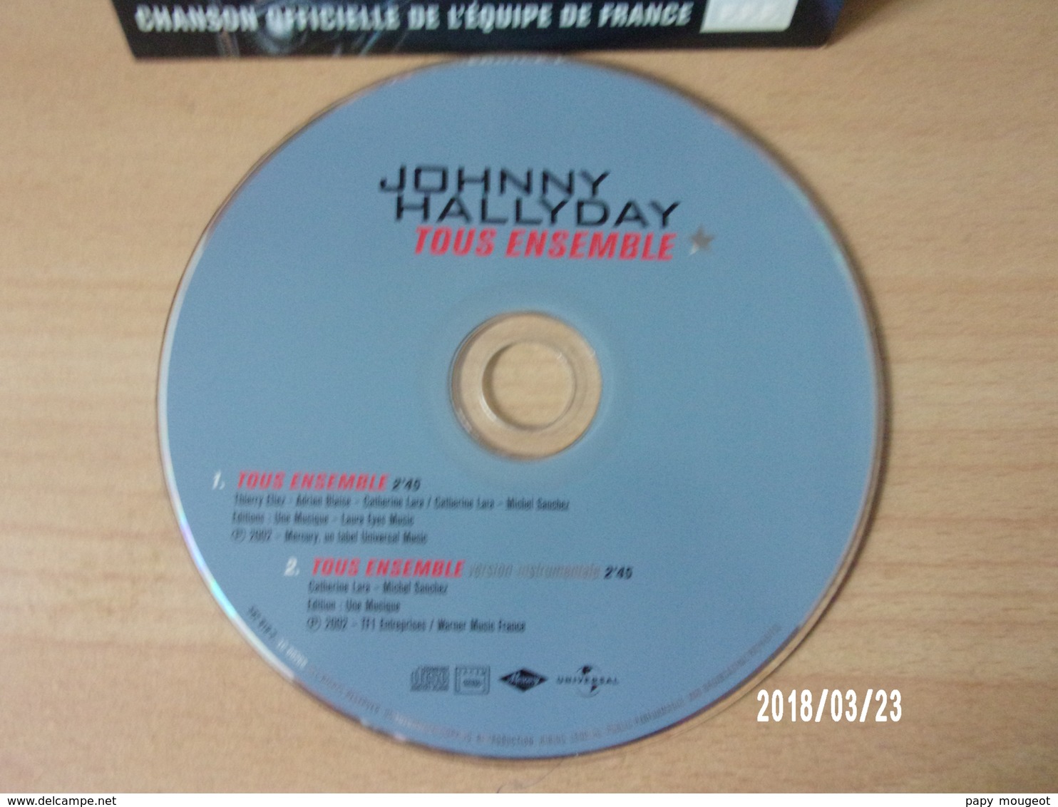 CD 2 Titres - Johnny Hallyday - Tous Ensemble - Rock