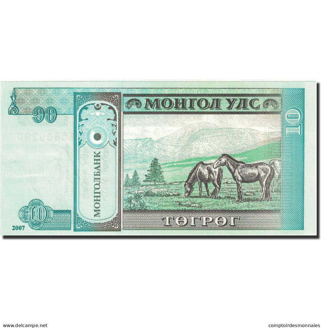 Billet, Mongolie, 10 Tugrik, 2000-2003, 2007, KM:62d, NEUF - Mongolia