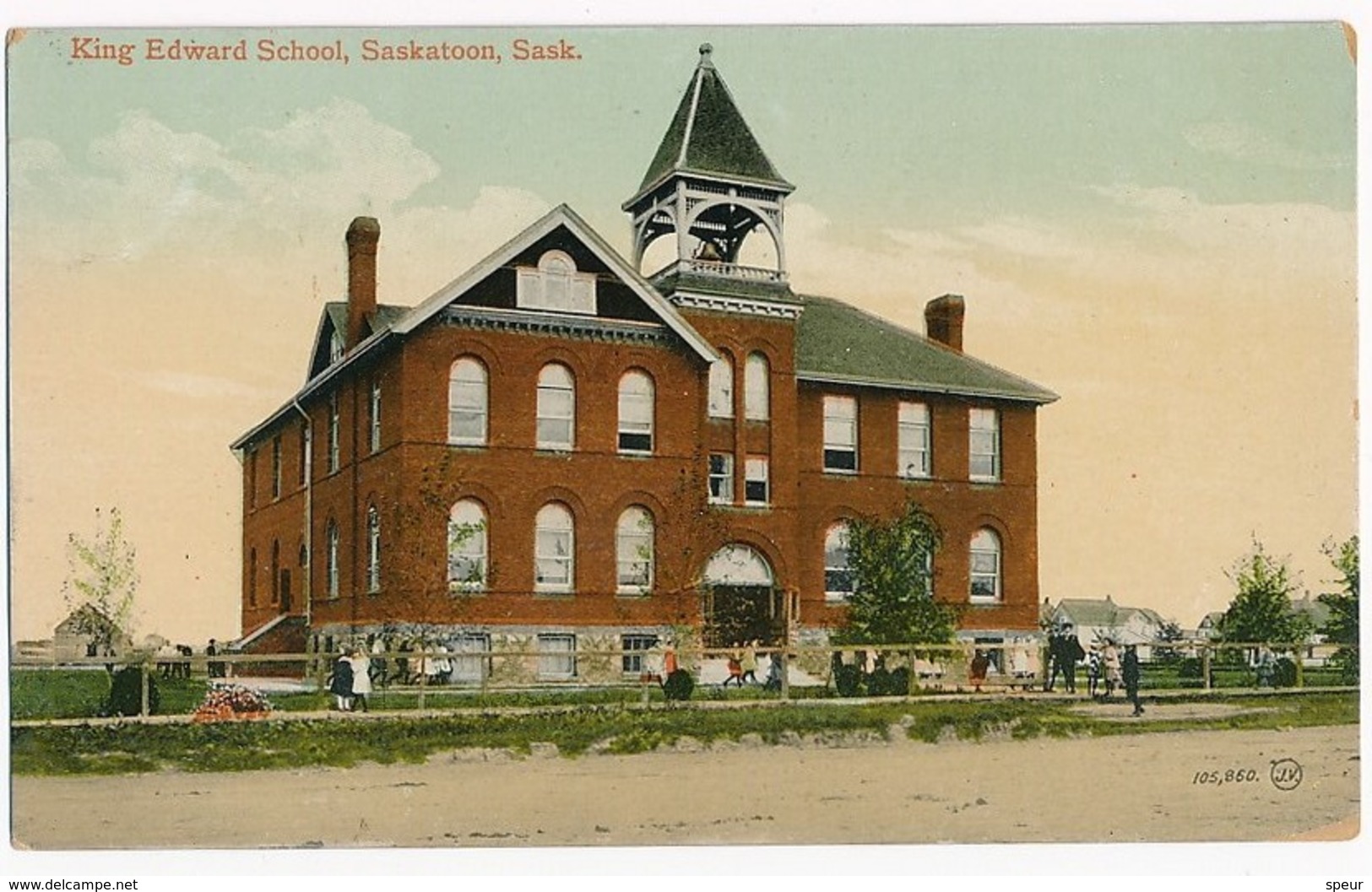 Saskatoon, King Edward School, Lively Scene, Postally Used, Early 1900's - Saskatoon