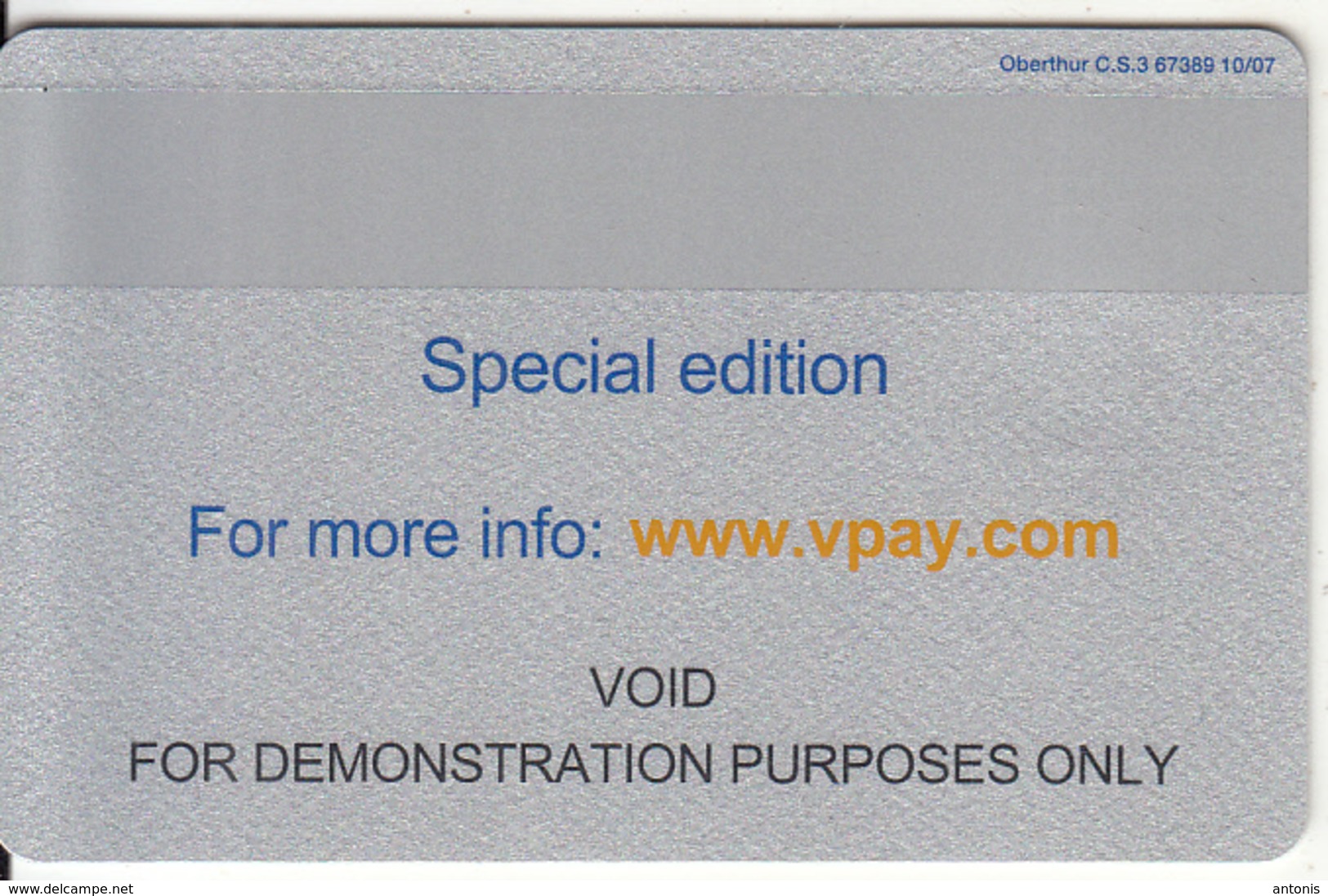 UK - V Pay By VISA, Demostration Card, Void - Credit Cards (Exp. Date Min. 10 Years)