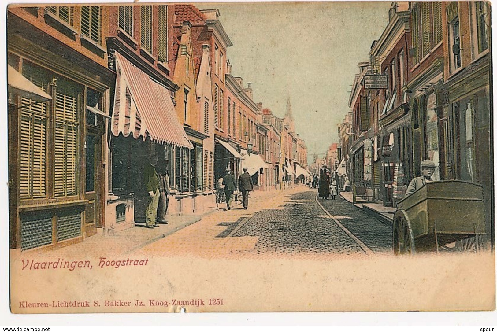 Vlaardingen, Hoogstraat, Animated, Undivided Back, Early 1900's - Vlaardingen