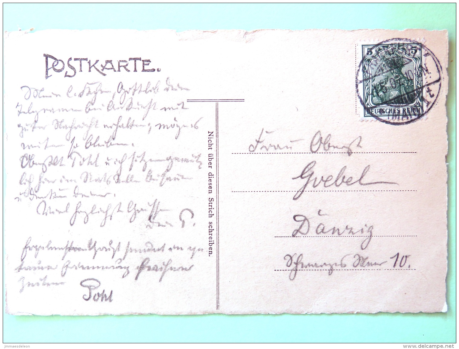 Germany 1910 Postcard Frankfurt To Danzig - Ratskeller Diplom - Briefe U. Dokumente