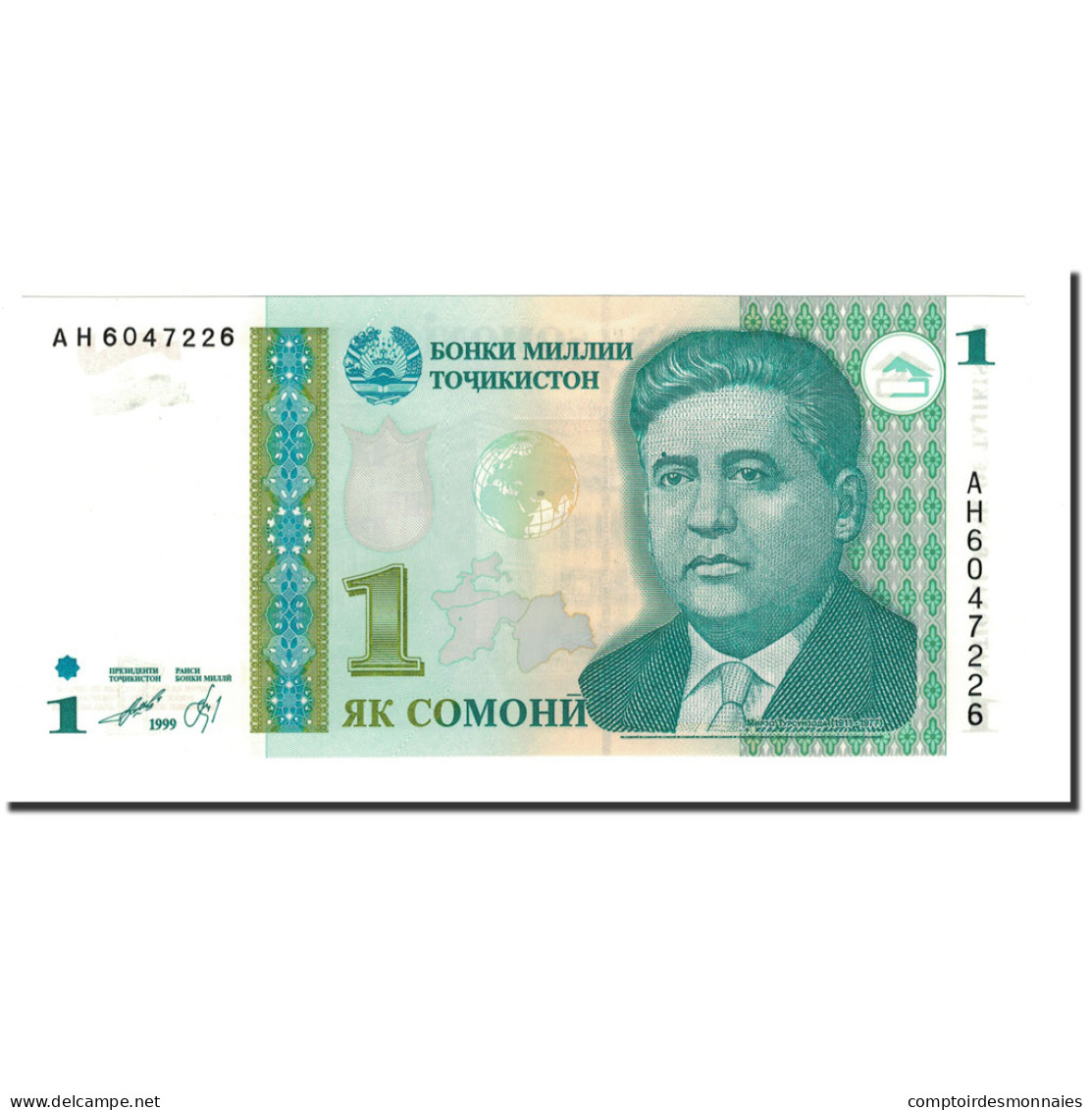 Billet, Tajikistan, 1 Somoni, 1995, 2000, KM:14A, NEUF - Tadjikistan