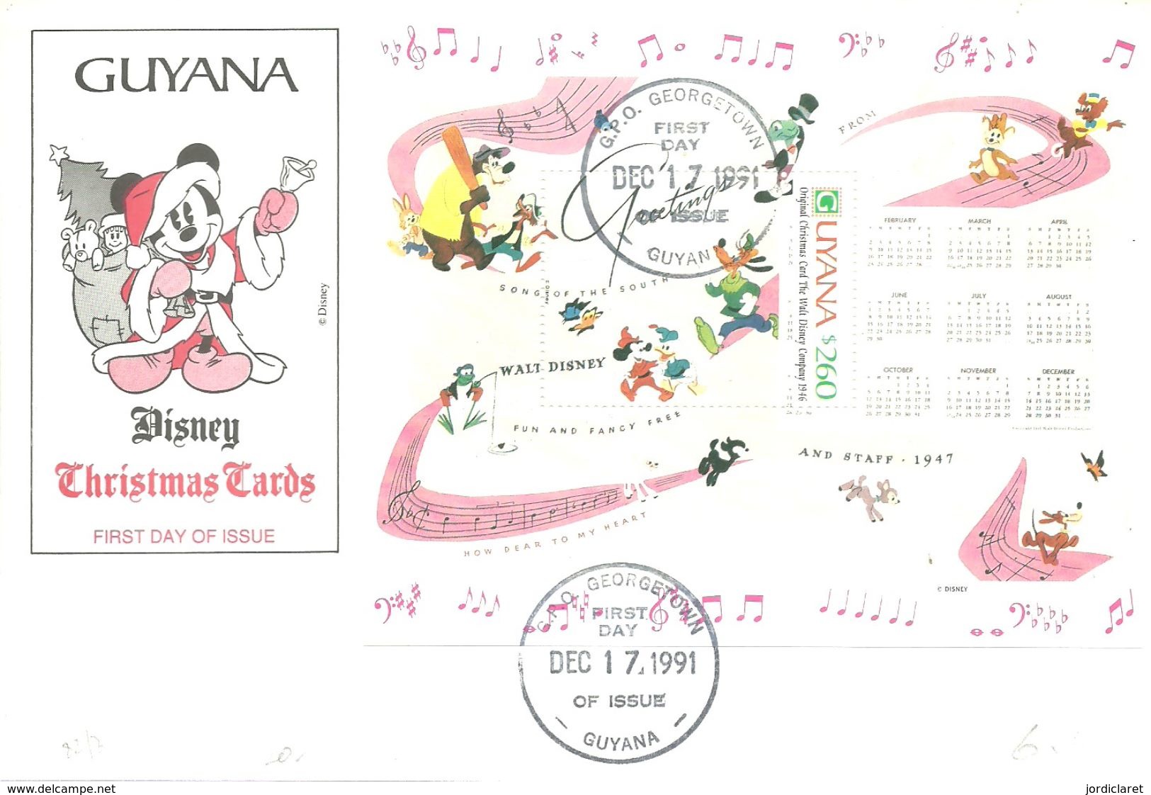 FDC  1991  GUYANA - Disney