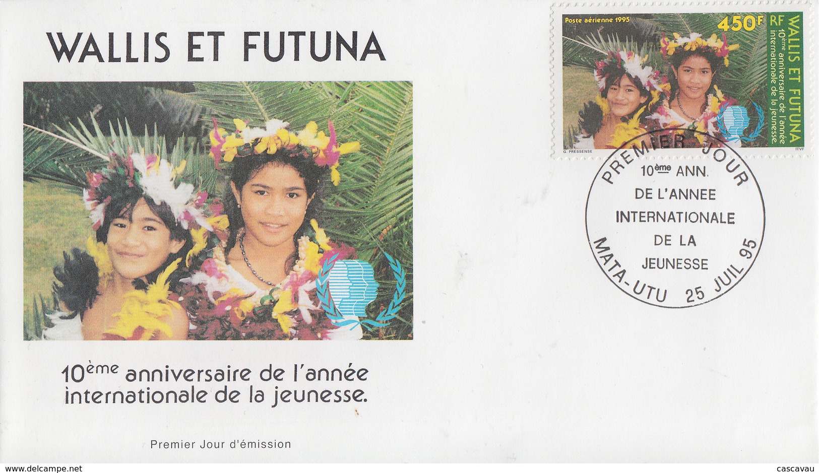 Enveloppe   FDC   1er  Jour   WALLIS  ET  FUTUNA    10éme  Anniversaire  Année  Internationale  De  La  Jeunesse  1995 - FDC