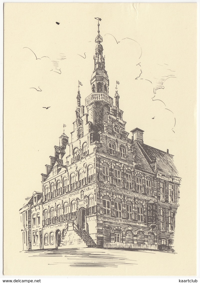 Franeker - Raadhuis - (Pentekening) - Franeker