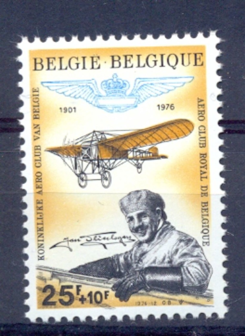 BELGIUM . 1976. 75th ANNIVERSARY OF ROYAL BELGIUM AEROCLUB 1809 MNH ** - Unused Stamps