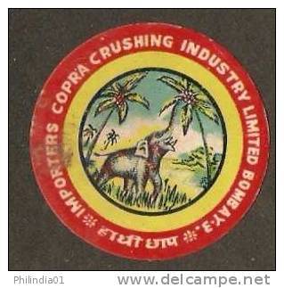 India Elephant Brand Vintage Trade Label Multi-colour Inde Indien - Other & Unclassified