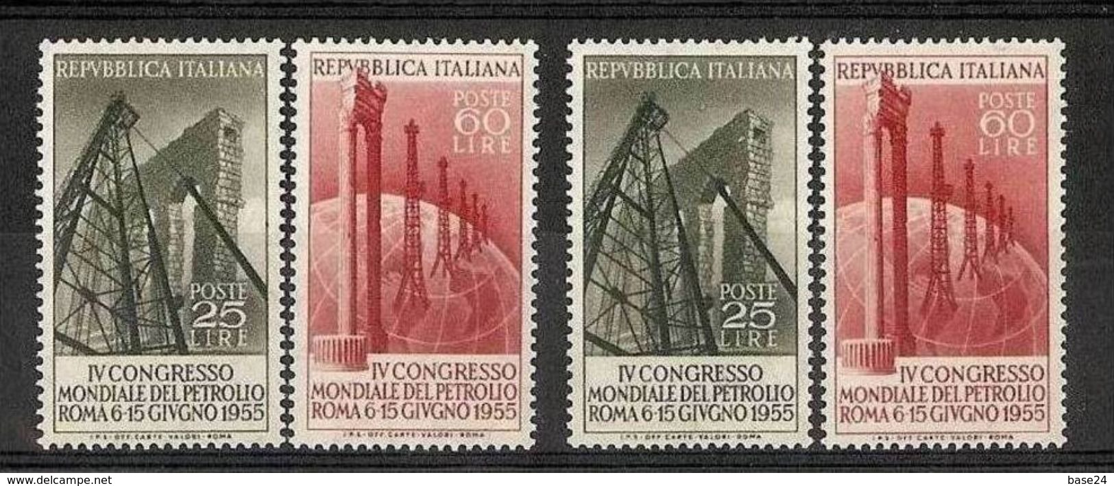 1955 Italia Italy Repubblica PETROLIO PETROLEUM OIL 2 Serie Di 2v.  MNH** - Oil