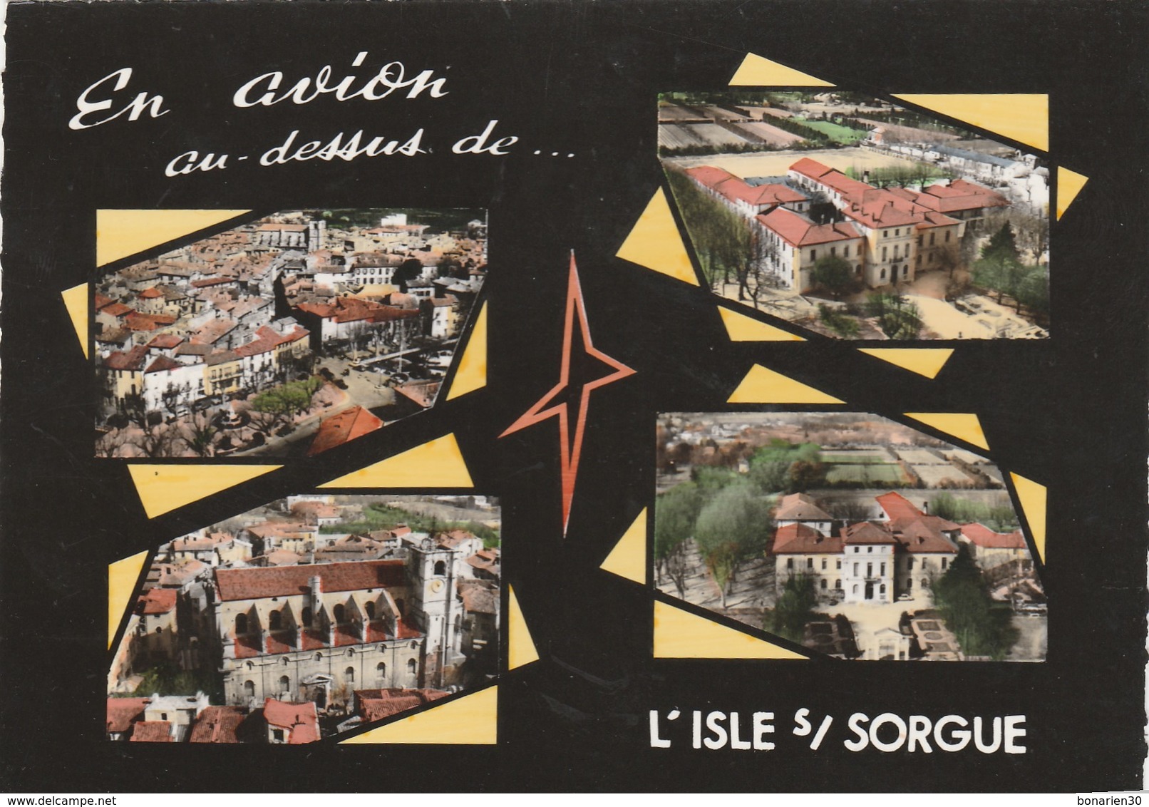 CPSM  84 L'ISLE SUR LA SORGUE  MULTIVUES AERIENNES - L'Isle Sur Sorgue