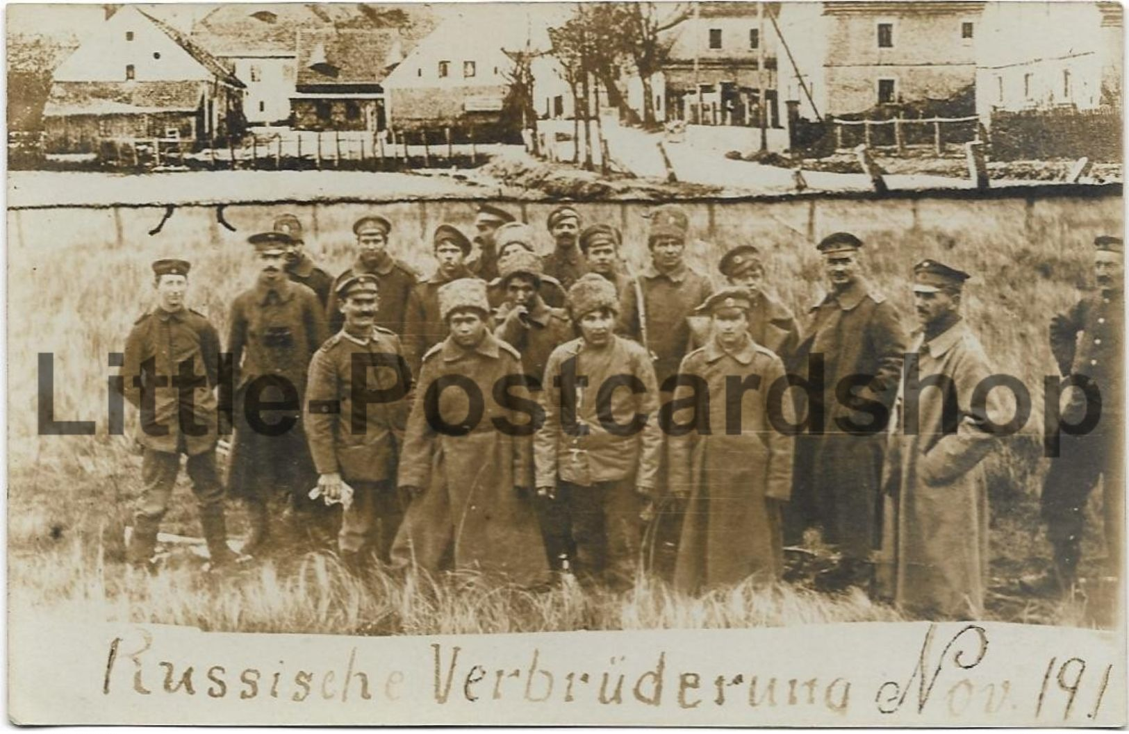 Foto AK Deutsch Russische Verbrüderung November 1917 Armee Abteilung Gronau Soldaten Waffenstillstand - Guerre 1914-18