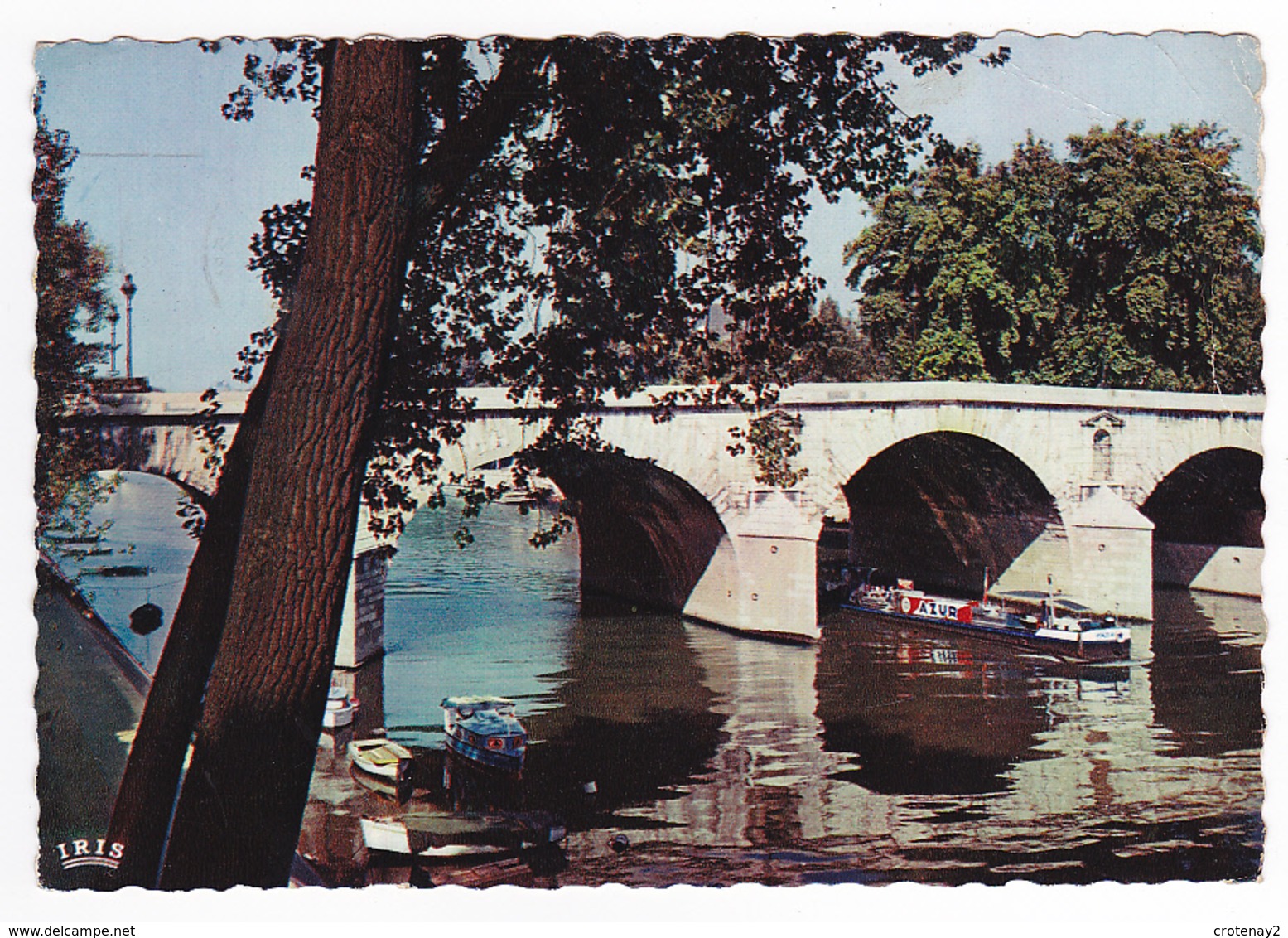 75 Paris N°545 Le Pont Marie VOIR ZOOM Péniche Avec PUB Essence AZUR Barque Bachée En 1963 - Ponts