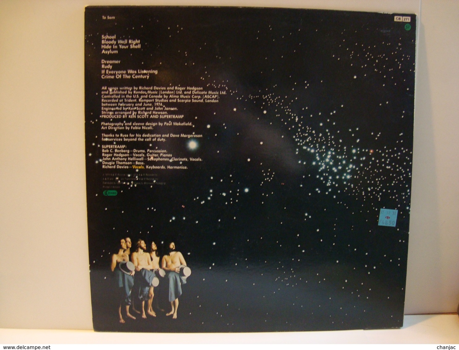 33 Tours: SUPERTRAMP - CRIME OF THE CENTURY - AMLS 68258 (1974) - Rock