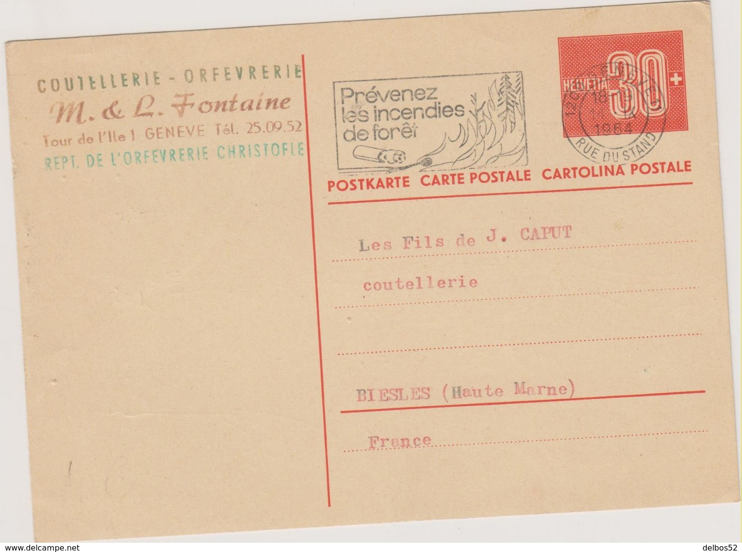 SUISSE - Geneve - Entier Postal - Entiers Postaux