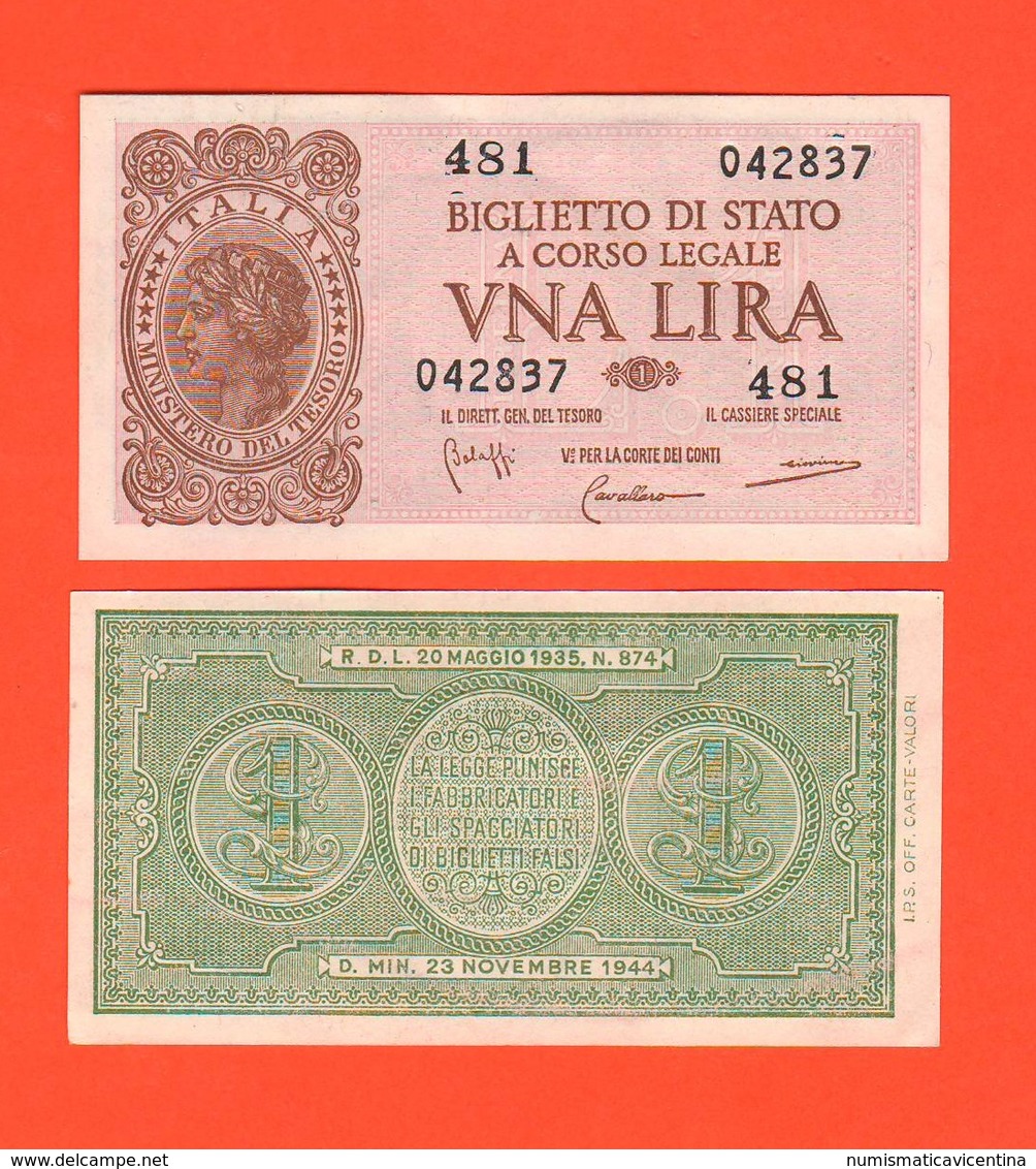 1 Lira 14/11/1939 Serie Imperiale  Regno Italia Bolaffi Cavallari Giovinco - Italia – 1 Lira