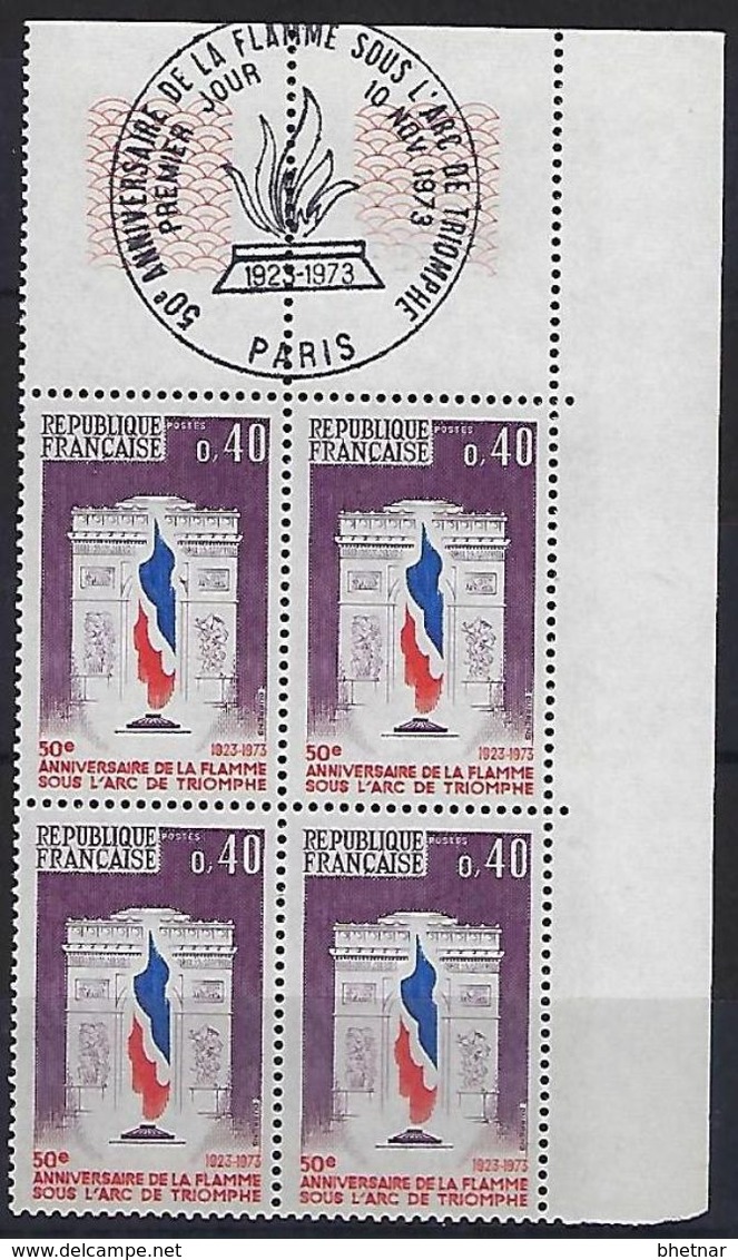 FR Coins Datés FDC YT 1777 " Arc De Triomphe " Neuf** Paris 10 NOV 1973 - 1970-1979