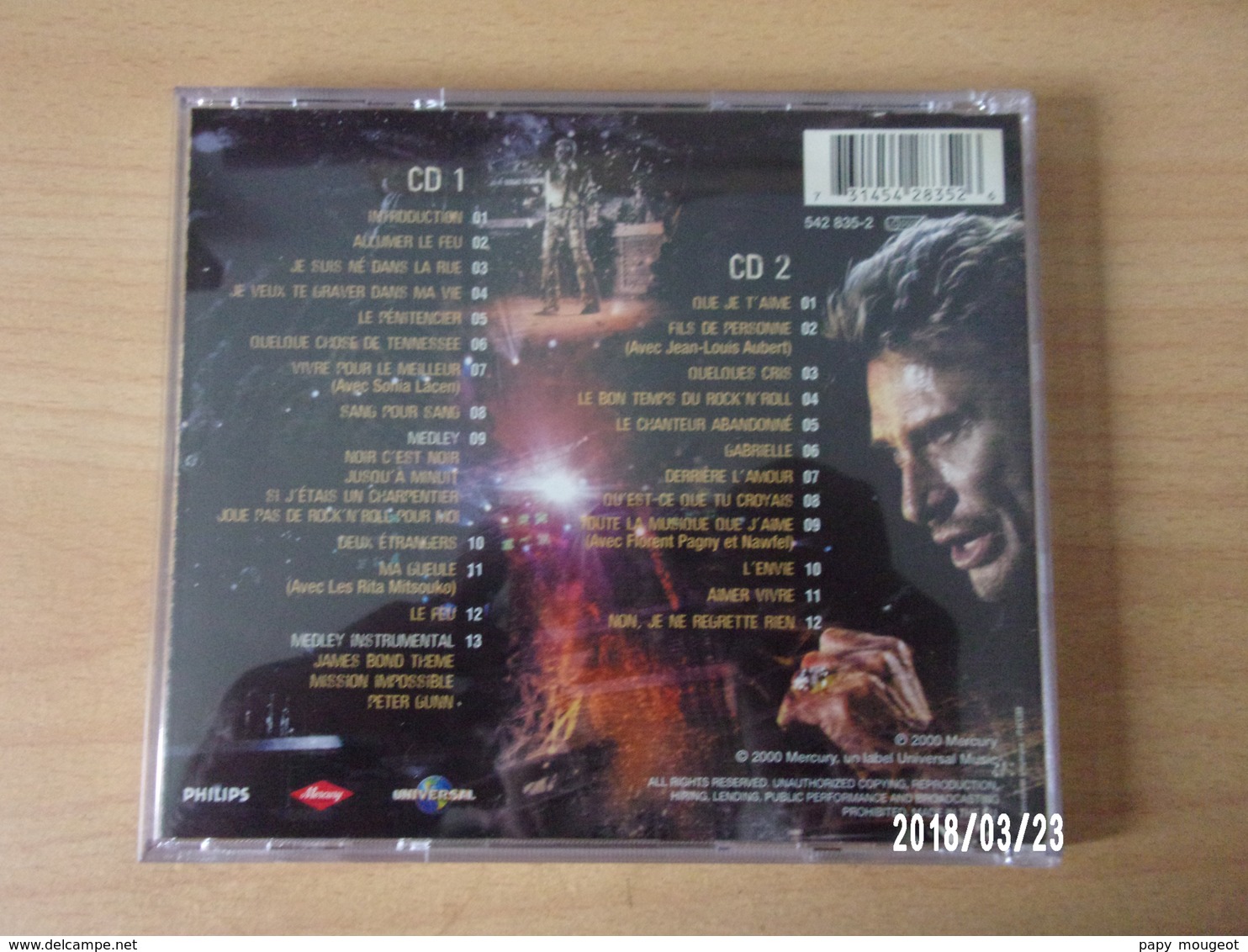 CD - Johnny Hallyday - 100%Live à La Tour Eiffel - Rock