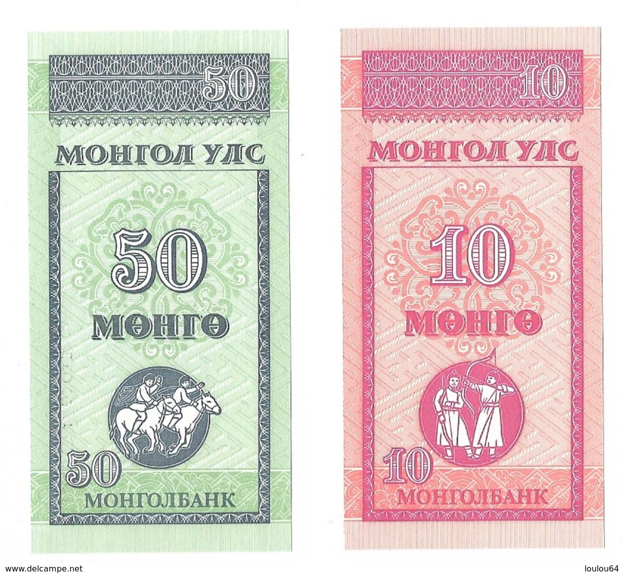 Billets - Mongolie  - 10 Et 50 Mongo 1993 -  Neuf - Non Circulé - - Mongolie