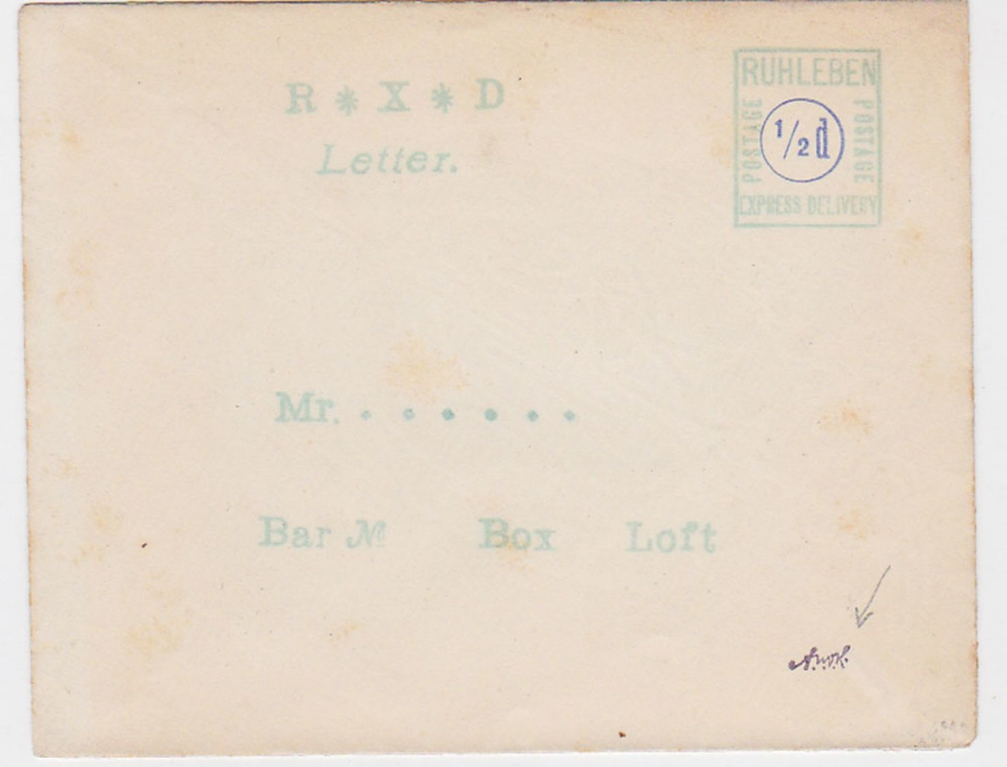 GERMANY UK GB 1915 P.O.W. CIVIL INTERNMENT RUHLEBEN PRIV.P.ST.ENV.RXD (signated) - Other & Unclassified