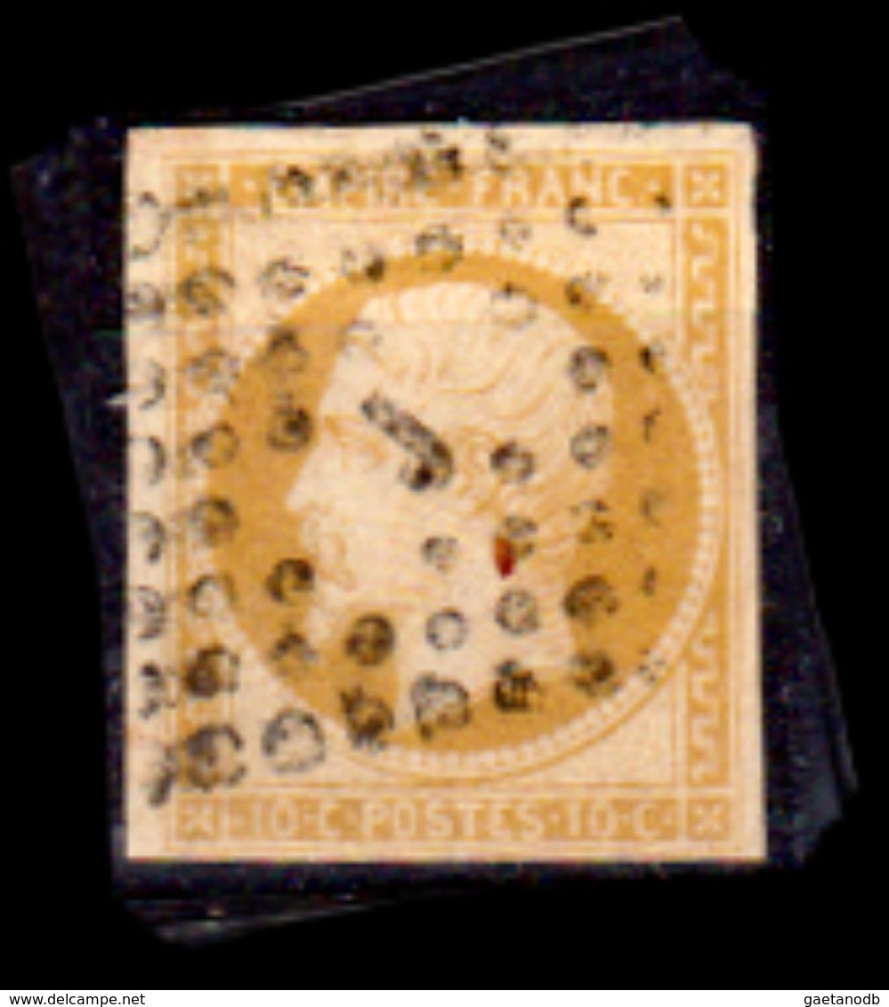 Francia-A0016 - 1853-60: Y&T N. 13 (o) Used - Senza Difetti Occulti. - 1853-1860 Napoleon III