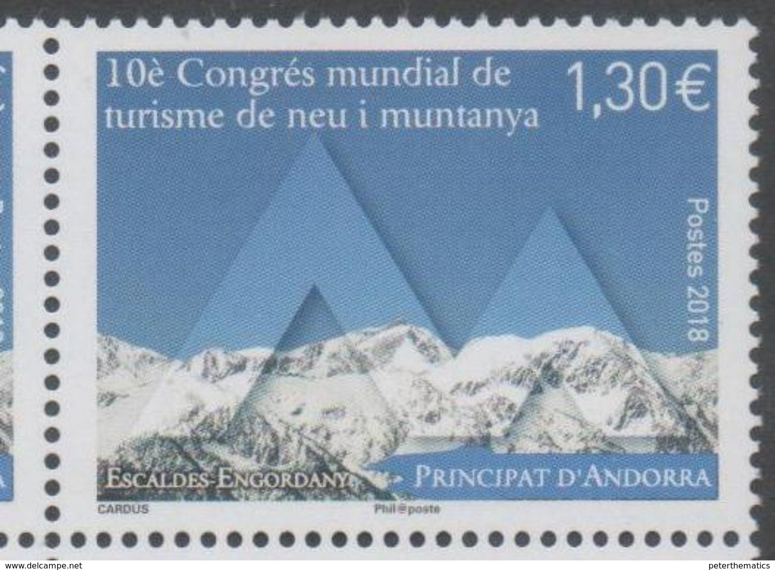 FRENCH ANDORRA, 2018, MNH, MOUNTAINS, TOURISM CONGRESS, 1v - Other & Unclassified