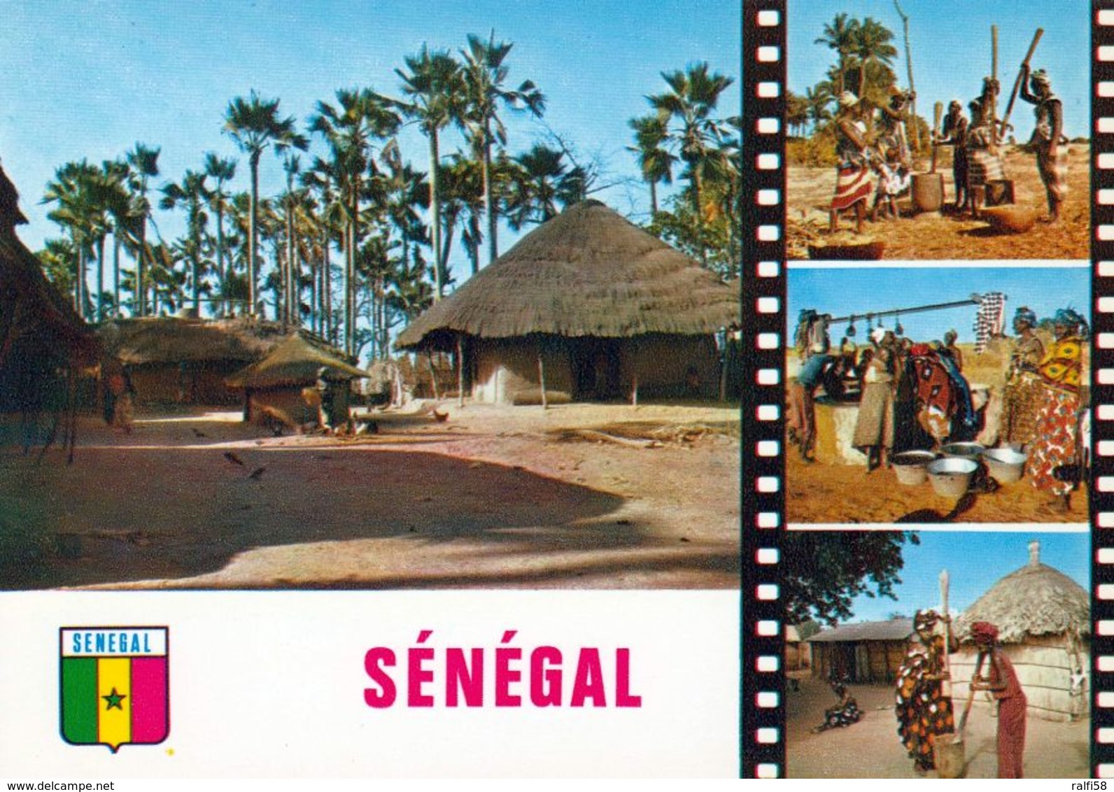 1 AK Senegal * Ein Dorf Und Frauen Bei Der Arbeit - Mehrbildkarte * - Sénégal