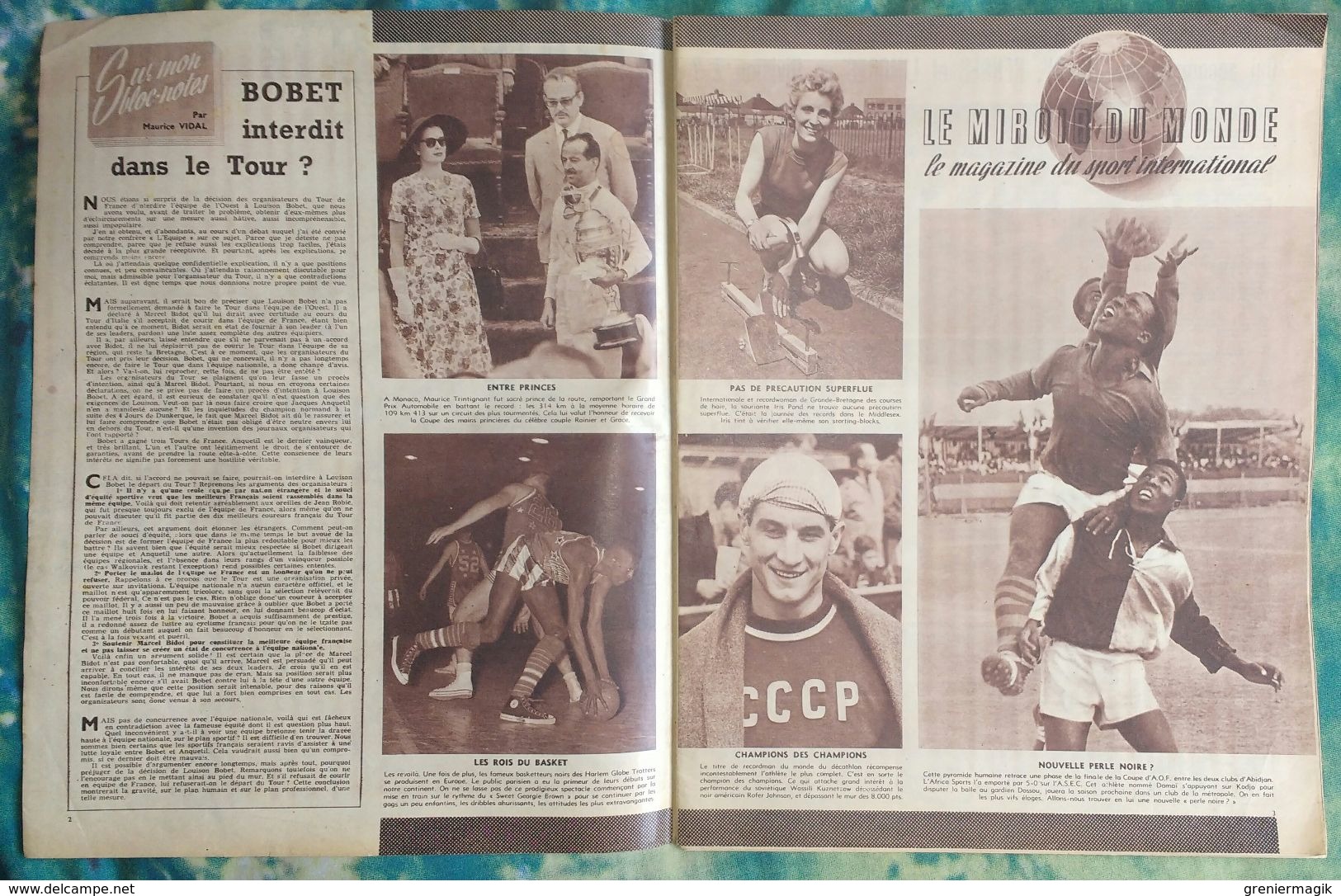 Miroir Sprint 625 26/05/1958 Cyclisme Giro Géminiani - Football Coupe D'Europe Di Stefano Kopa Yougoslavie - Rygby Albi - Sport