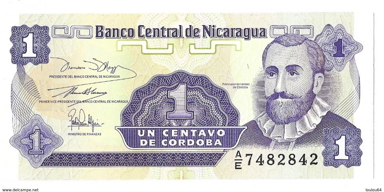 Billets - Nicaragua  - 1 Centavo De Cordoba - 1990-1991 -  Neuf - Non Circulé - - Nicaragua