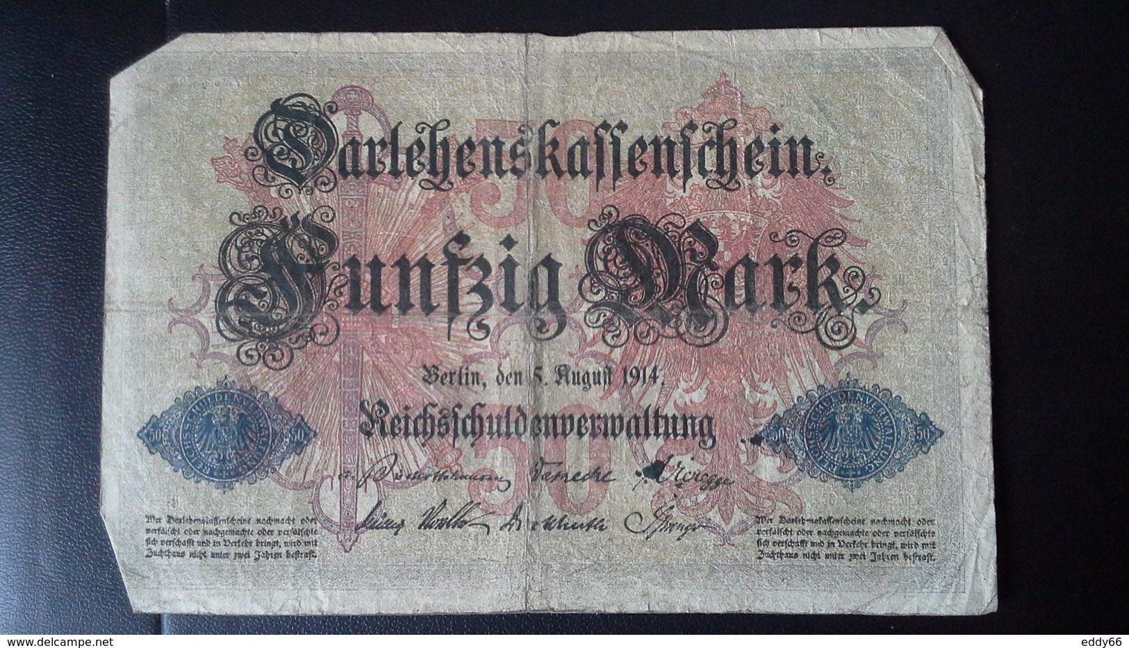 Deutsches Reich 50 Mark Darlehenskassenschein ( 5.8.1914) ( Rosenberg 50 B/ Pick 49) - 50 Mark