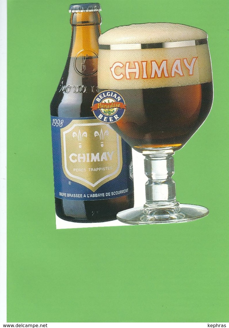 CHIMAY : Carte Postale Publicitaire - Bière Trappiste Chimay - Peu Courante - Scannée Sur Fond Vert - Chimay